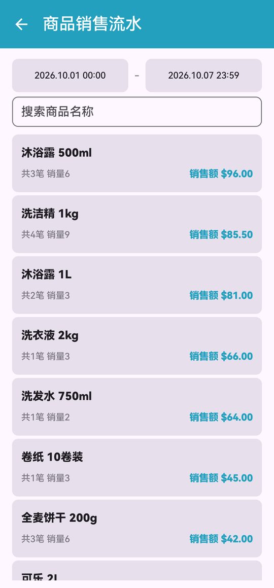 商品销售流水
