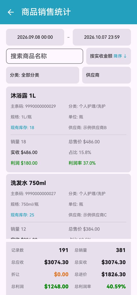 商品销售统计